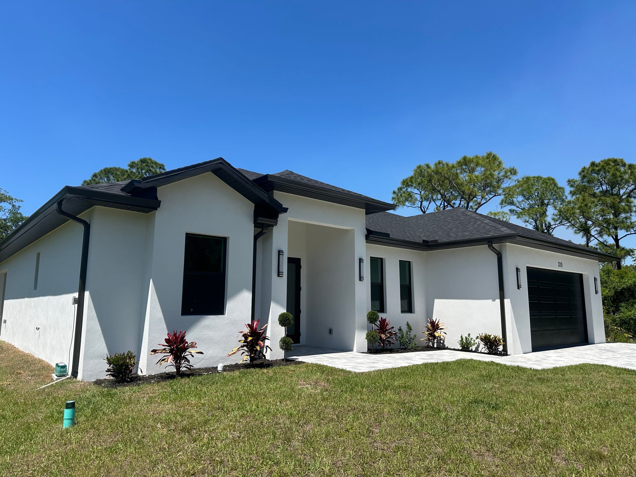 Gutter installation on new construction home in West Villages North Port FL